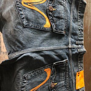 Vintage 90s Pepe Jeans London Embroidered Distress Blue